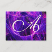 Carte De Visite CRAZY PHOTON monogramme Vibrant noir bleu violet (Dos)