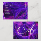 Carte De Visite CRAZY PHOTON monogramme Vibrant noir bleu violet (Devant / Derrière)
