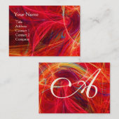 Carte De Visite CRAZY PHOTON monogramme Vibrant noir rose rouge (Devant / Derrière)