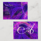 Carte De Visite CRAZY PHOTON monogramme Vibré rose noir (Devant / Derrière)