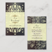 Carte De Visite Cream Floral Damask/DO-IT-YOURSELF Arrière - plan (Devant / Derrière)