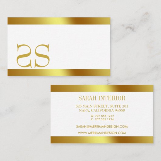 CARTE DE VISITE CREAM LINEN (Devant / Derrière)