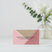 Carte De Visite Cream Red & Pink Modern Finance Consultant (Debout devant)