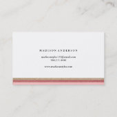 Carte De Visite Cream Red & Pink Modern Finance Consultant (Dos)