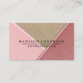 Carte De Visite Cream Red & Pink Modern Finance Consultant (Devant)