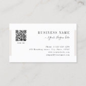 Carte De Visite Cream Simple Script Moderne Luxe Professionnel (Dos)