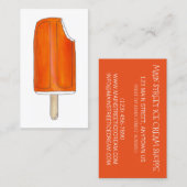 Carte De Visite Creamsicle Orange Ice Cream Shoppe Popsicle Pops (Devant / Derrière)