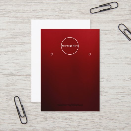 Carte De Visite Creat Your Custom Logo Earring Display Card (Devant/Arrière en situation)