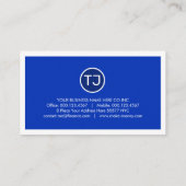 Carte De Visite Create Your Monogram Blue White Layers (Dos)