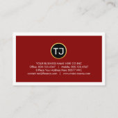 Carte De Visite Create Your Monogram Red White Layers (Dos)