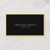 Carte De Visite Create Your Own Black & Gold Elegant Luxury Linen (Devant)