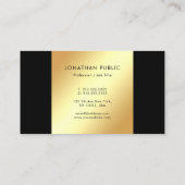 Carte De Visite Create Your Own Elegant Black & Gold Template (Dos)