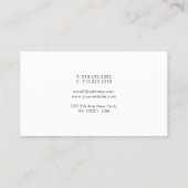 Carte De Visite Create Your Own Modern Minimalist Elegant White (Dos)