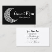 Carte De Visite Créateur de bijoux Black Crescent Moon (Devant / Derrière)