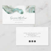 Carte De Visite Créateur de bijoux d'Agate Vert Abstrait (Devant / Derrière)