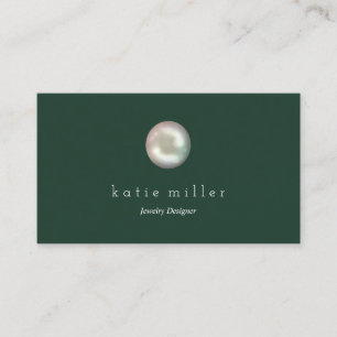Carte De Visite Créateur de bijoux en vert profond de Pearl