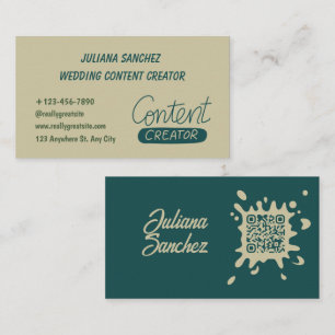 Carte De Visite Créateur de contenu de mariage QR pour les médias