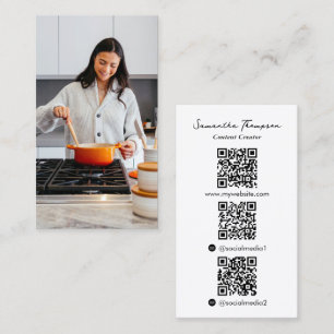 Carte De Visite Créateur de contenu Influenceur Cuisine Photo 3 Co