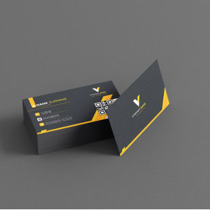 Carte De Visite Créatif Abstrait Jaune Élégant
