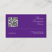Carte de visite créatif abstrait QR violet (Dos)
