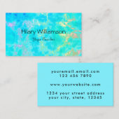 Carte De Visite Créatif Aqua Blue Water Art Rainbow Yoga Enseignan (Devant / Derrière)