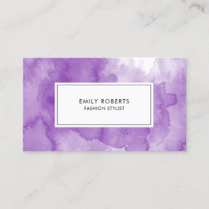 Carte De Visite Créatif Aquarelle Violette Élégant Professionnel