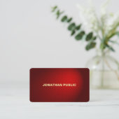 Carte De Visite Créatif Damassé Noir Rouge Professionnel Premium (Debout devant)