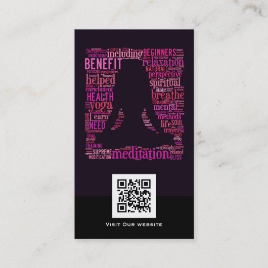Carte de visite créatif de code du yoga QR (Devant)