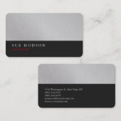 Carte De Visite Créatif élégant Silver Dark Grey Professionnel (Devant / Derrière)