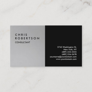 Carte de visite créatif gris-noir contemporain