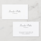 Carte De Visite Créatif manuscrit moderne simple Modèle blanc (Devant / Derrière)