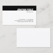 Carte De Visite Créatif minimaliste moderne noir Modèle blanc (Devant / Derrière)