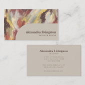 Carte De Visite Créatif moderne Abstrait Earthy Brown Professionne (Devant / Derrière)