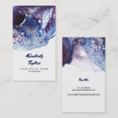 Carte De Visite Créatif moderne d'aquarelles de bleu et de pourpre (Devant / Derrière)
