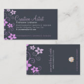 Carte de visite créatif moderne rose gris (Devant / Derrière)