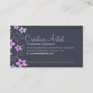 Carte de visite créatif moderne rose gris