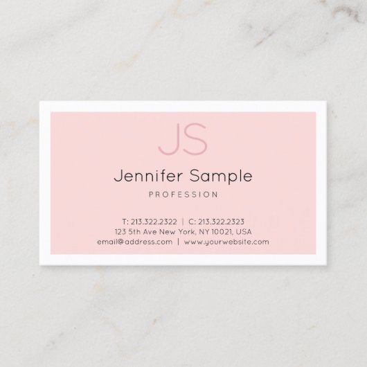 Carte De Visite Créatif Monogramme Design Simple Luxe Professionne (Devant)