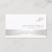 Carte De Visite Créatif Monogramme Moderne Plaine tendance Luxe (Dos)