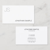 Carte De Visite Créatif Monogramme Moderne Propre Plaine Luxe (Devant / Derrière)