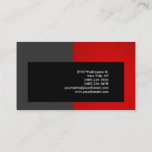 Carte de visite créatif noir gris rouge (Dos)