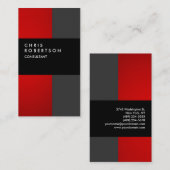 Carte de visite créatif noir gris rouge (Devant / Derrière)