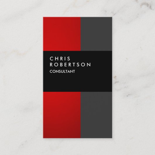 Carte de visite créatif noir gris rouge (Devant)