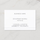 Carte De Visite Créatif Simple Design Moderne tendance Luxe Plaine (Dos)