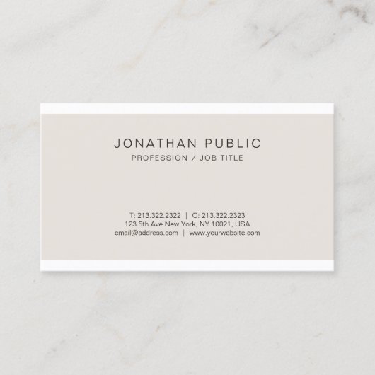 Carte De Visite Créatif Simple Moderne Professionnel Élégant Plat (Devant)