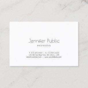 Carte De Visite Créatifs modernes nettoient la plaine blanche à 