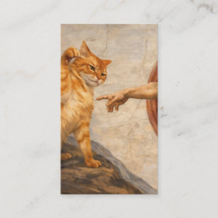 Carte De Visite Création d'Adam avec le chat Sarca, une œuvre d'ar