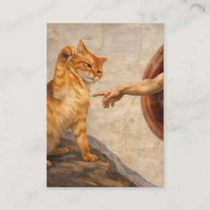 Carte De Visite Création d'Adam avec le chat Sarca, une œuvre d'ar