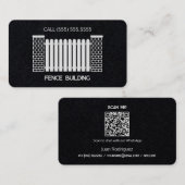 Carte De Visite Création de clôture QR personnalisé (Devant / Derrière)