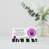 Carte De Visite Création de Cupcake Violet Élégant (Debout devant)