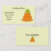 Carte De Visite Création de gâteau moderne à pois orange (Devant / Derrière)